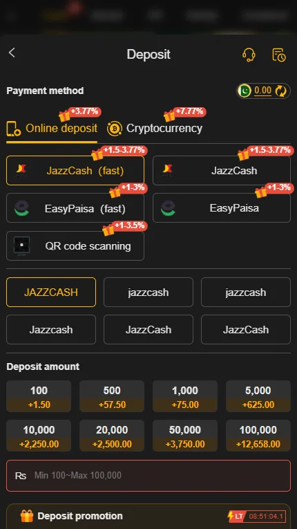 7778 game deposit method