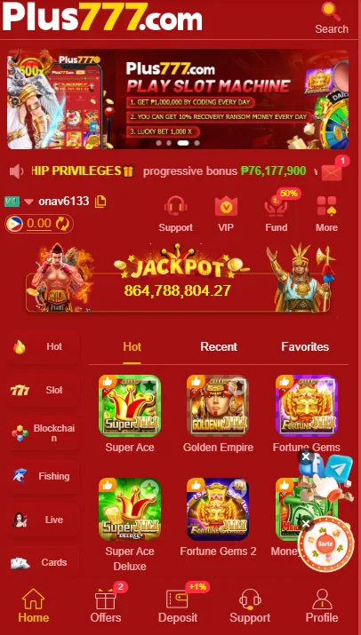 plus777-game-homepage-screenshot